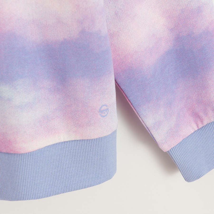 Φούτερ μωβ με εφέ tie dye