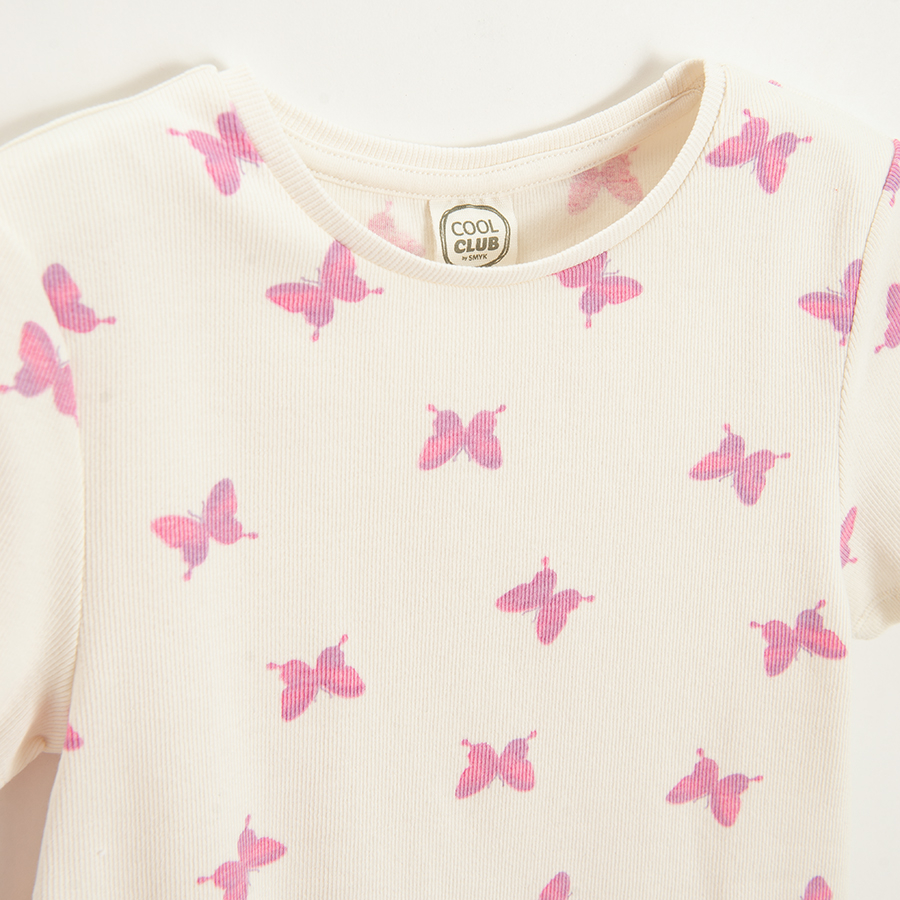 White T-shirt with butterflies print