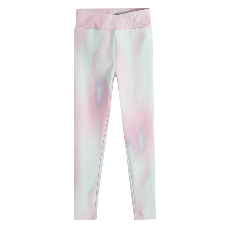 Pink tie dye and fuchsia leggings- 2 pack