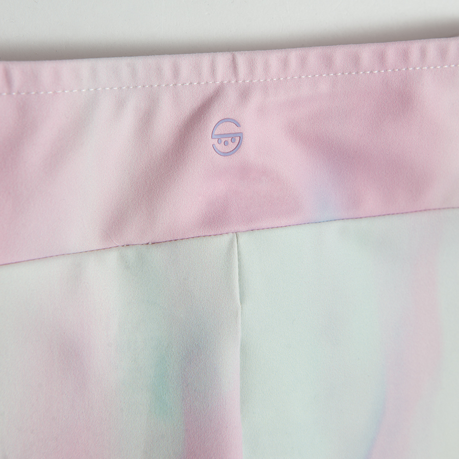 Κολάν 2 τμχ γυμναστικής φούξια και μωβ με εφέ tie dye
