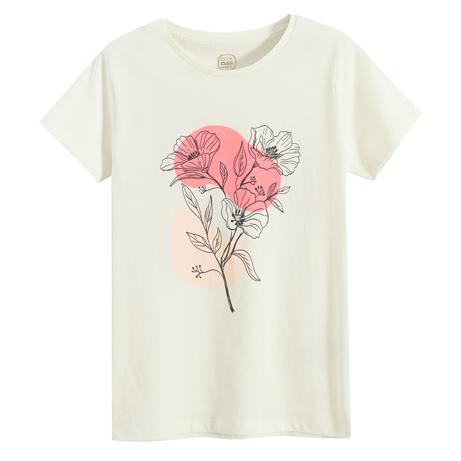 White T-shirt with flower print
