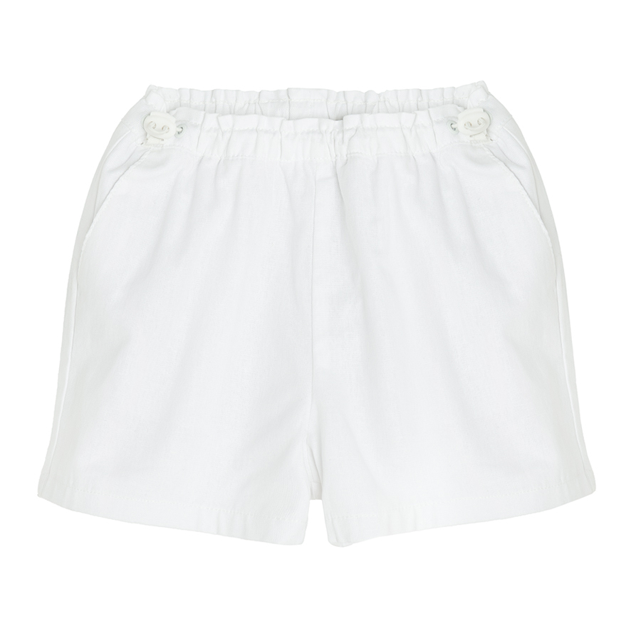 White high waist shorts with elastic waist