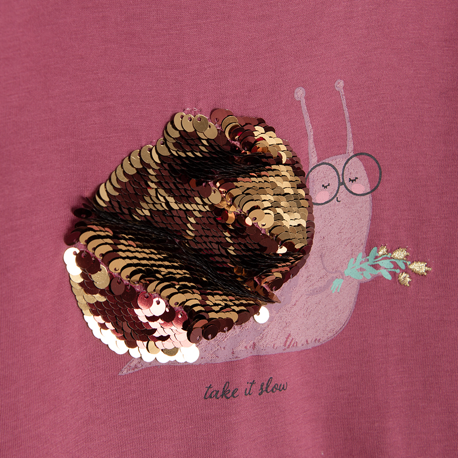 Burgundy blouse with snail print