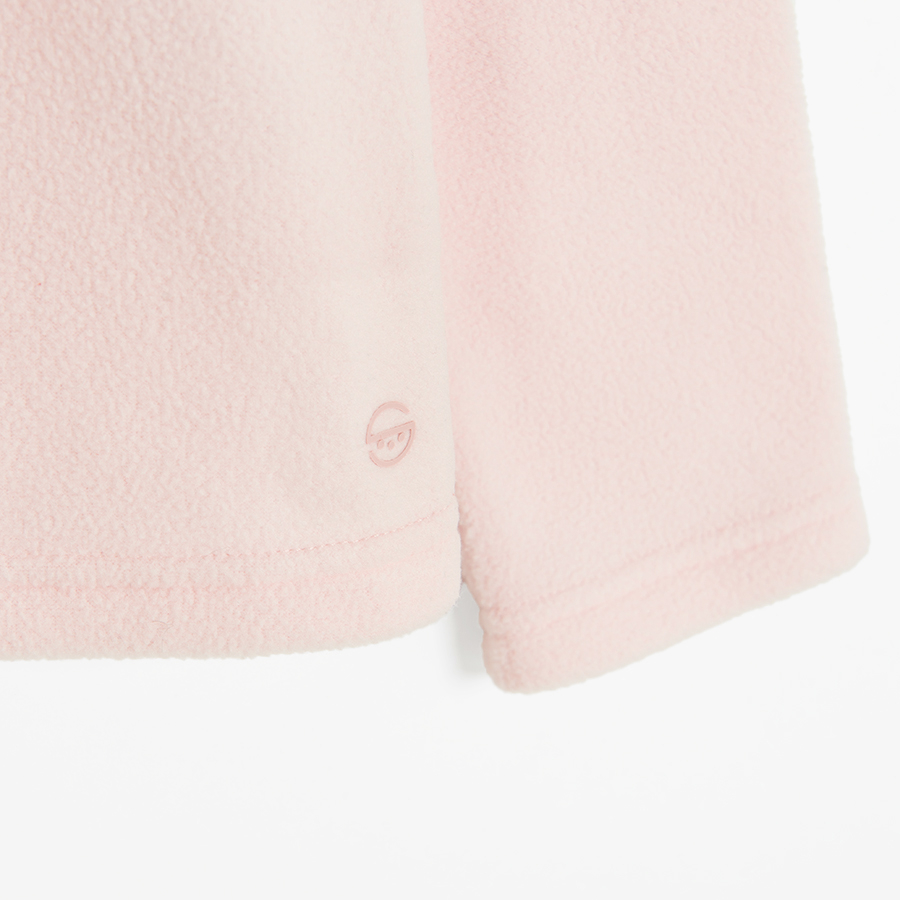 Pink sweatshirt with small zippers