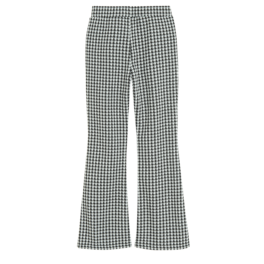 Black and white checked wide leg leggings