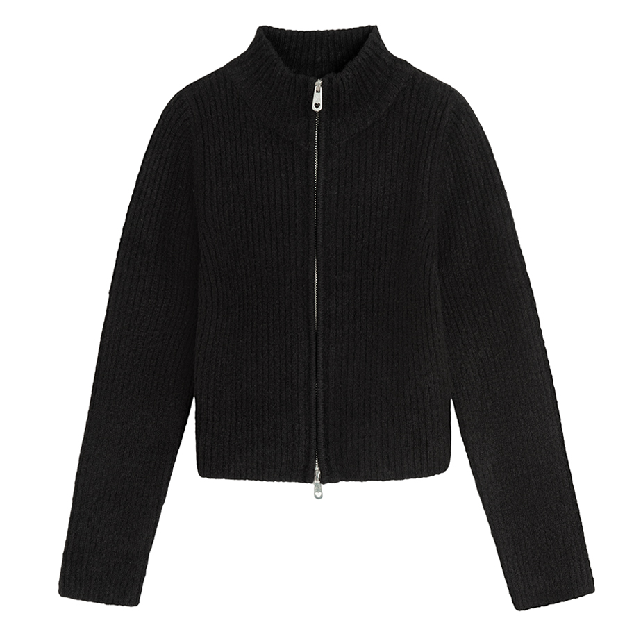 Black zip through blouse
