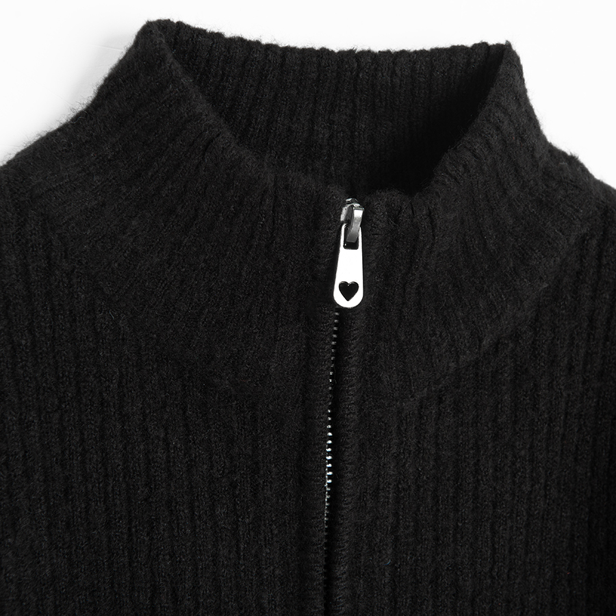 Black zip through blouse