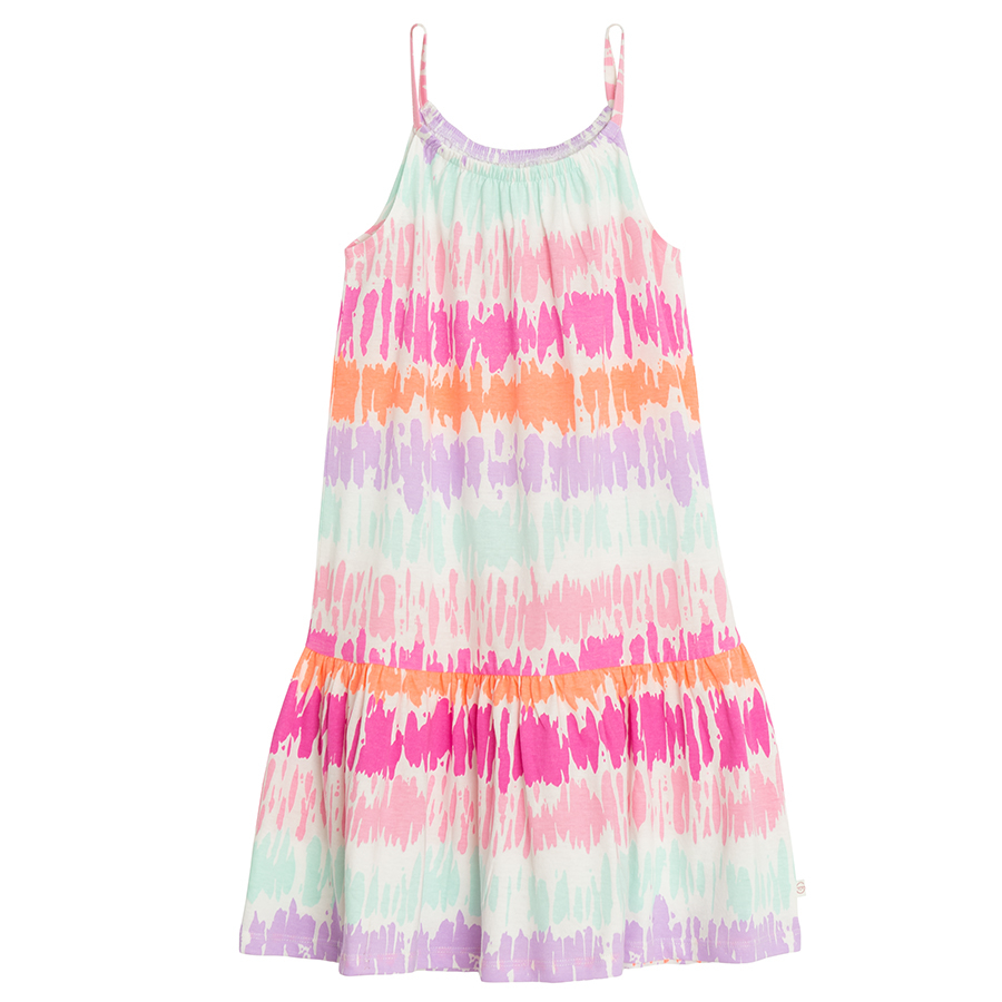 Φόρεμα αμάνικο με εφέ tie dye