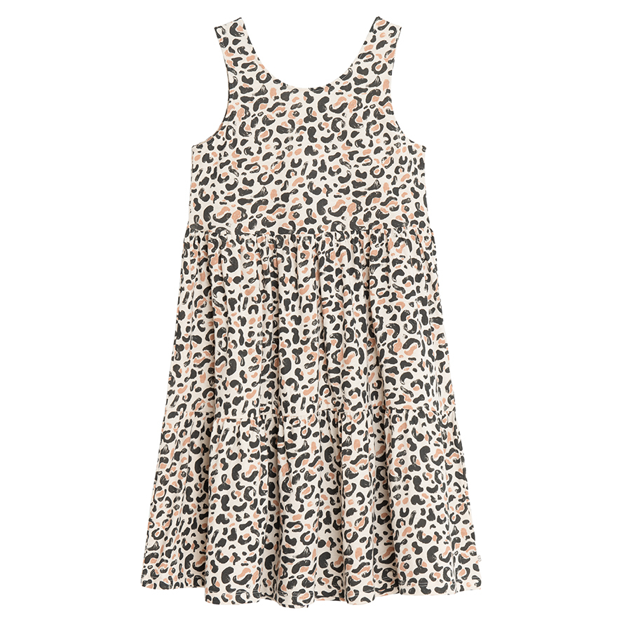 Φόρεμα αμάνικο με animal print