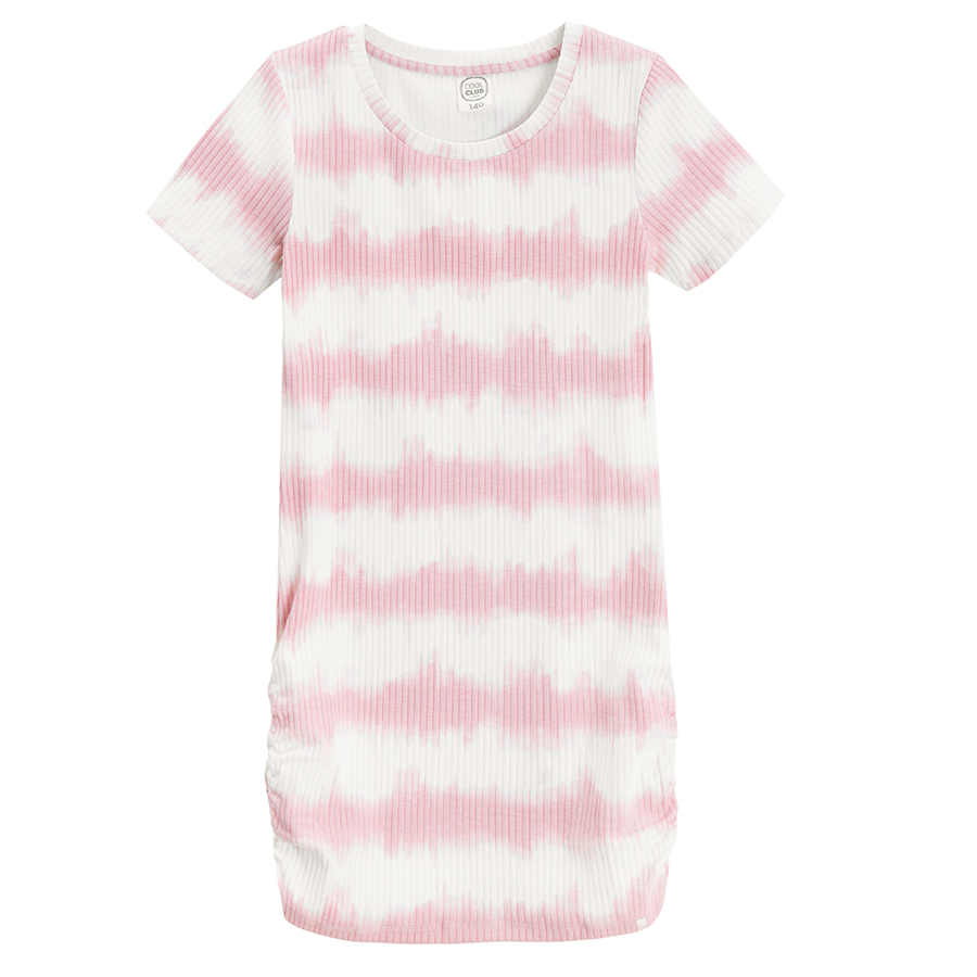 Φόρεμα κοντομάνικο με εφέ tie dye