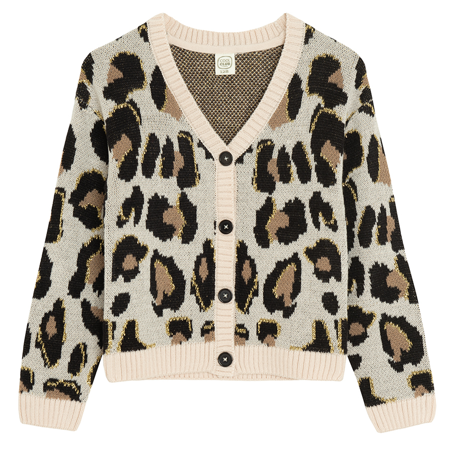 Ζακέτα πλεκτή animal print