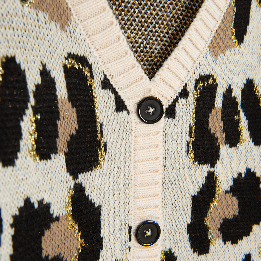 Ζακέτα πλεκτή animal print