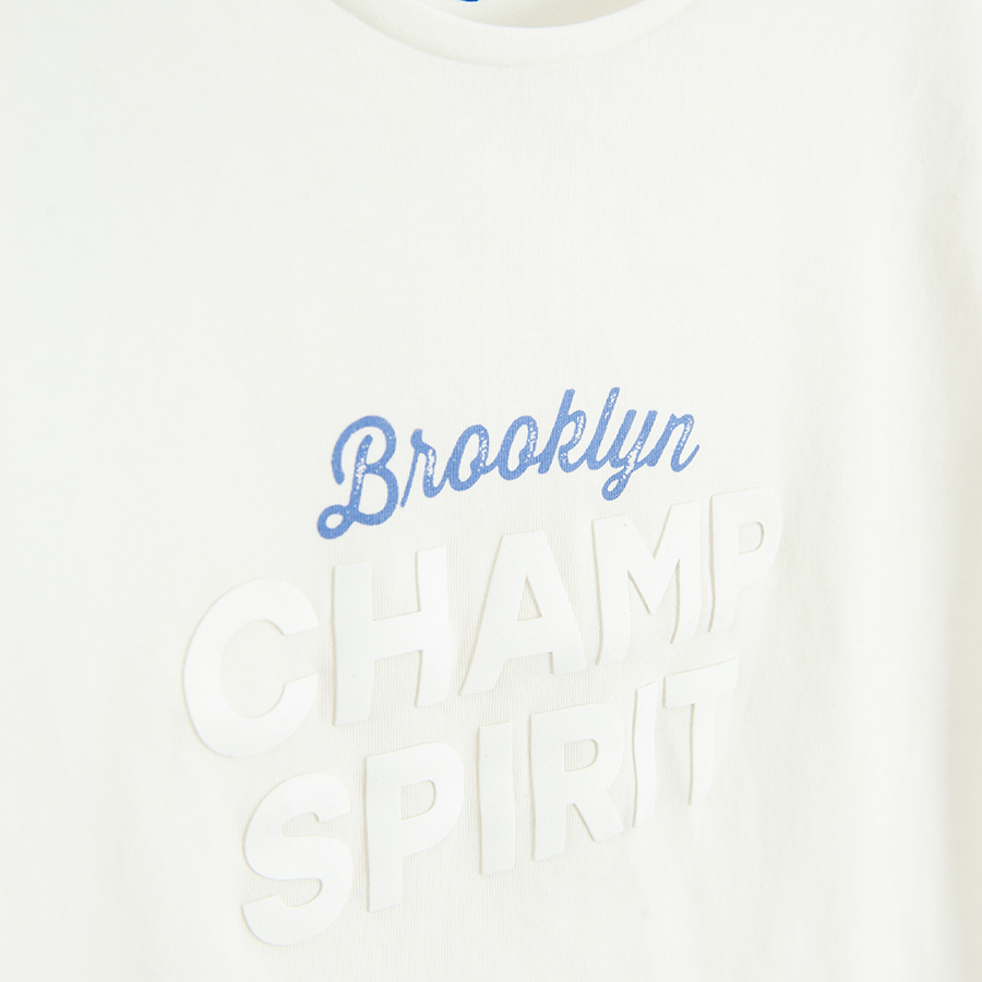 Μπλούζα λευκή 2 τμχ με στάμπα Brooklyn