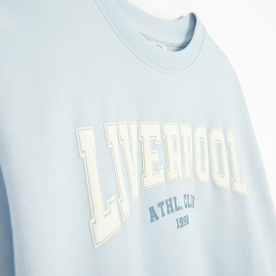 Φούτερ γαλάζιο με στάμπα Liverpool