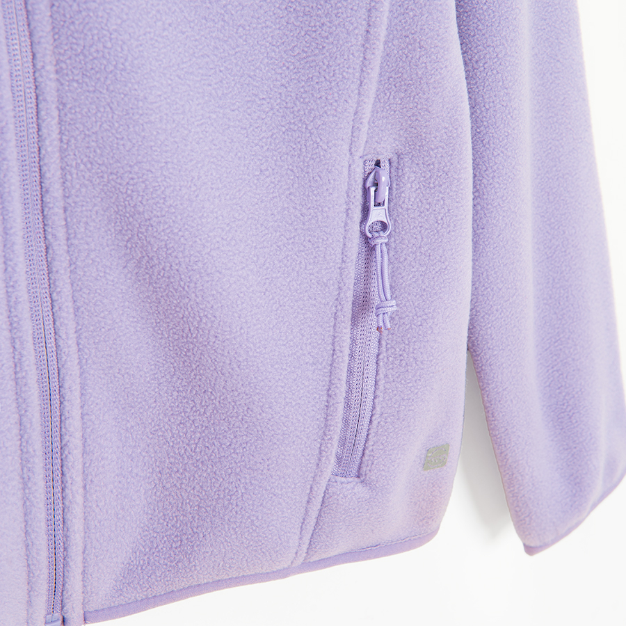 Ζακέτα λιλά fleece με φερμουάρ