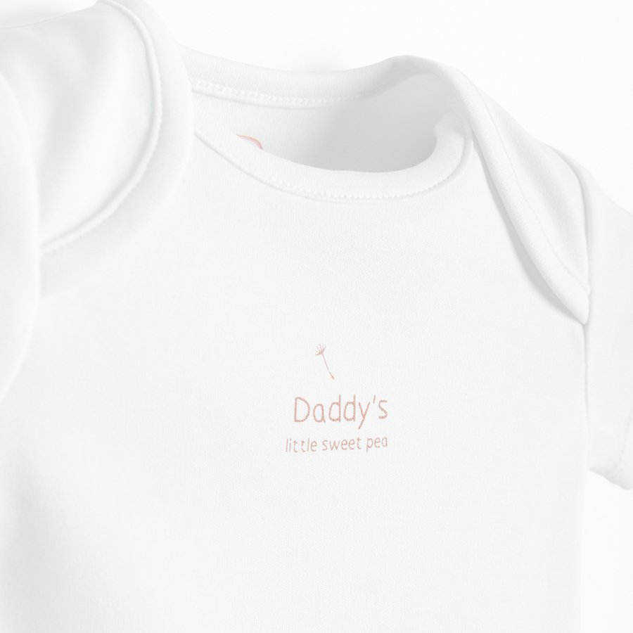 Φορμάκι κοντομάνικο 4 τμχ. λευκό και ροζ I LOVE MUMMY, I LOVE DADDY