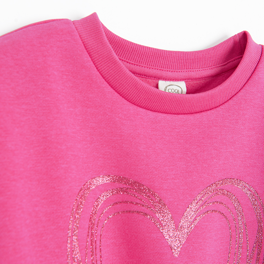 Pink sweatshirt with heart print