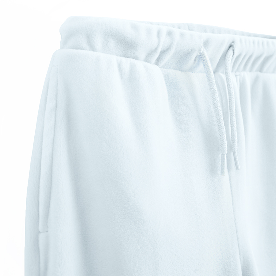 Φόρμα καμπάνα fleece γαλάζια με λάστιχο στη μέση και κορδόνι