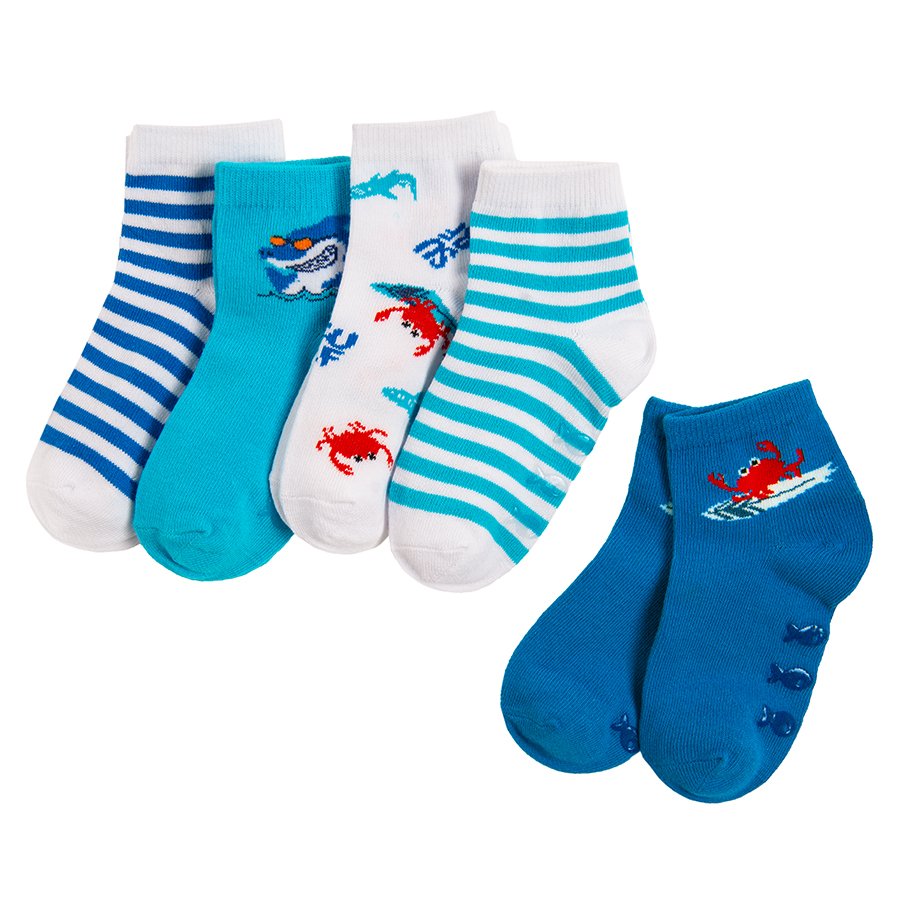 Socks with sea animals print- 5 pack
