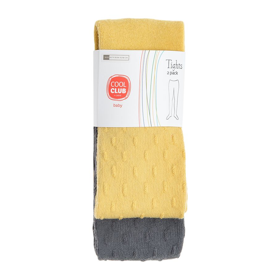 Yellow and graphite tights 2 pack