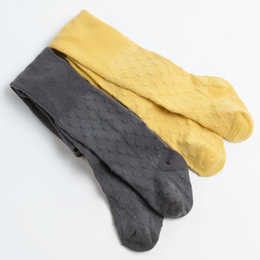Yellow and graphite tights 2 pack