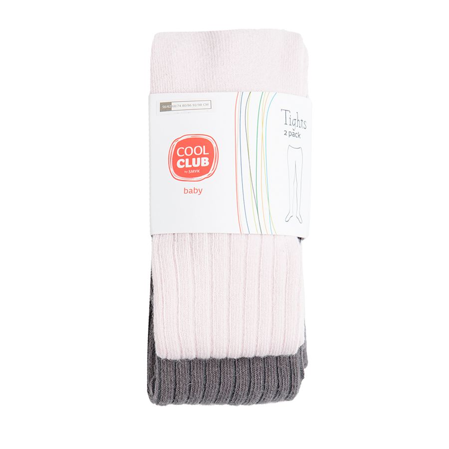 Pink and grey tights 2-pack