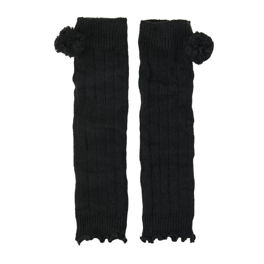 Γκέτες μαύρες με pom pom