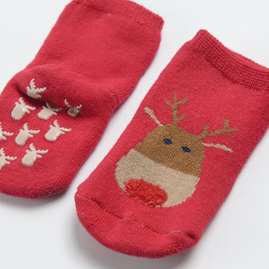 Red reindeer socks