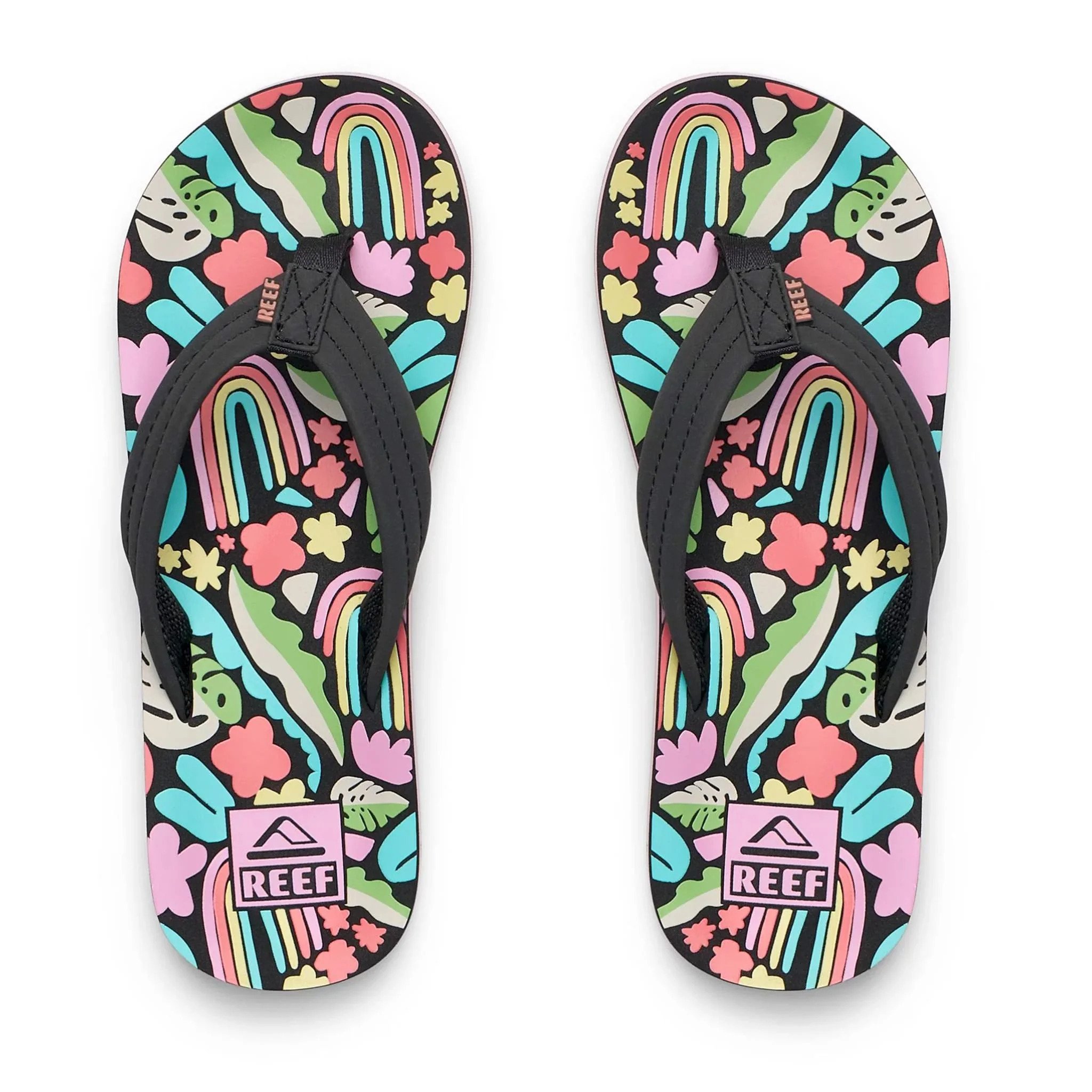 Reef Kids Flip Flops Ahi Tropical Rainbow
