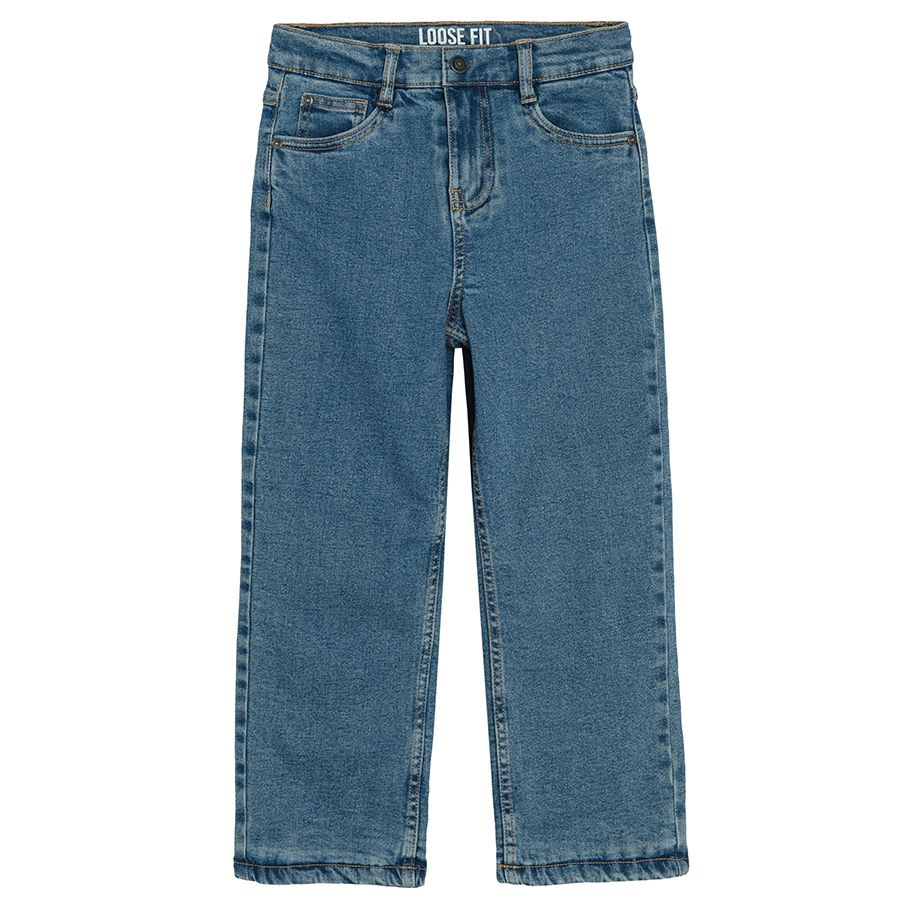 Denim trousers with fleece lining