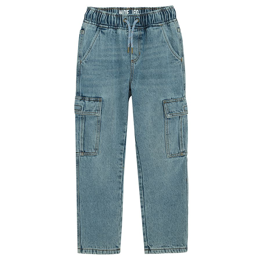 Denim cargo trousers