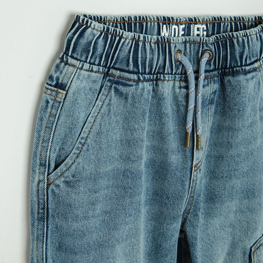 Denim cargo trousers