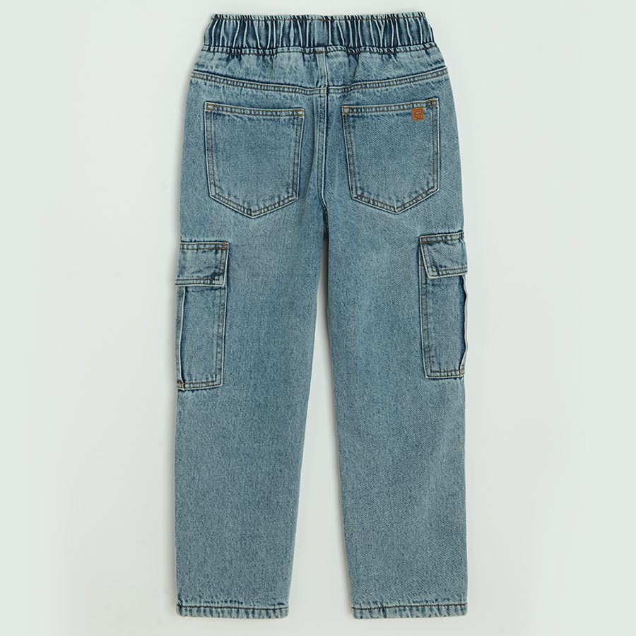 Denim cargo trousers