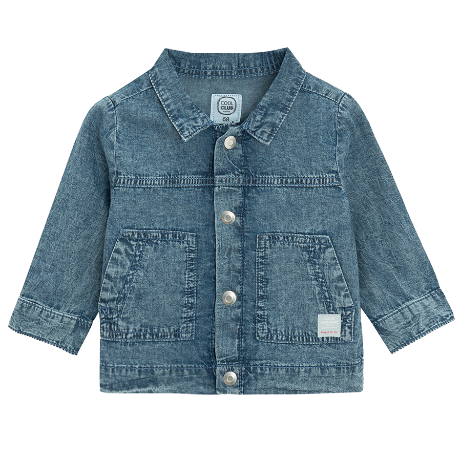 Blue button down jacket