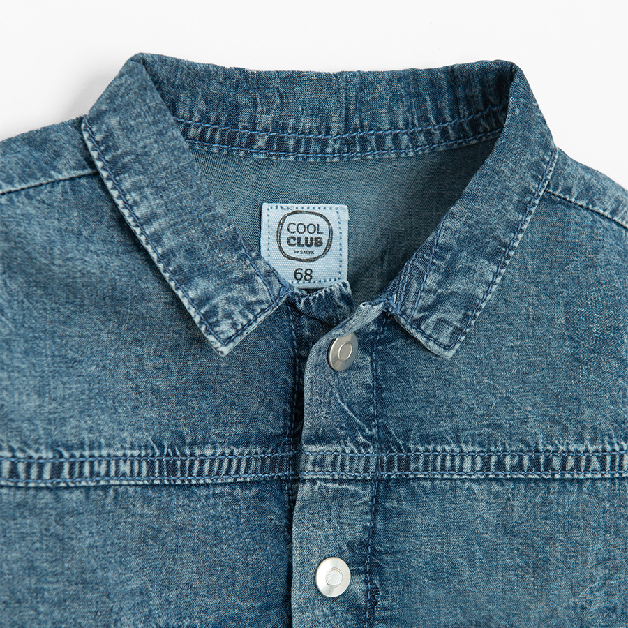 Blue button down jacket