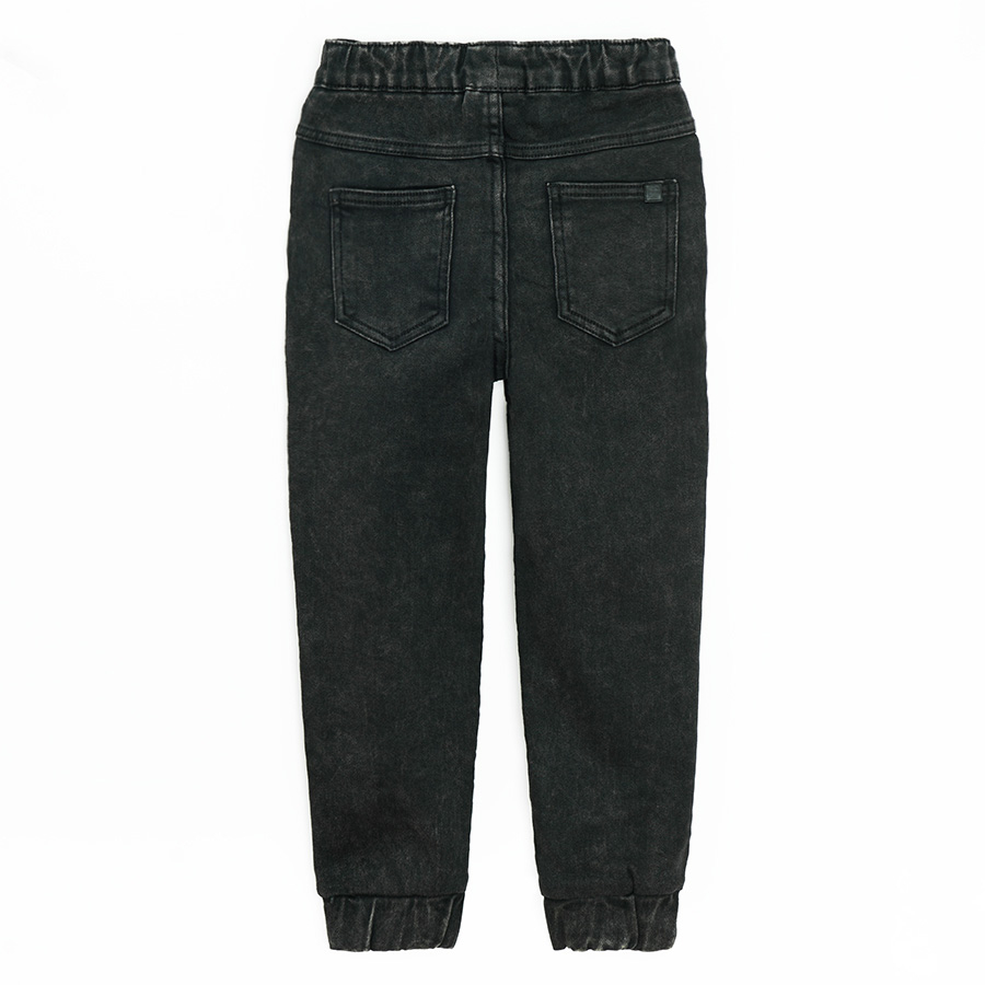 Black denim pants with cord