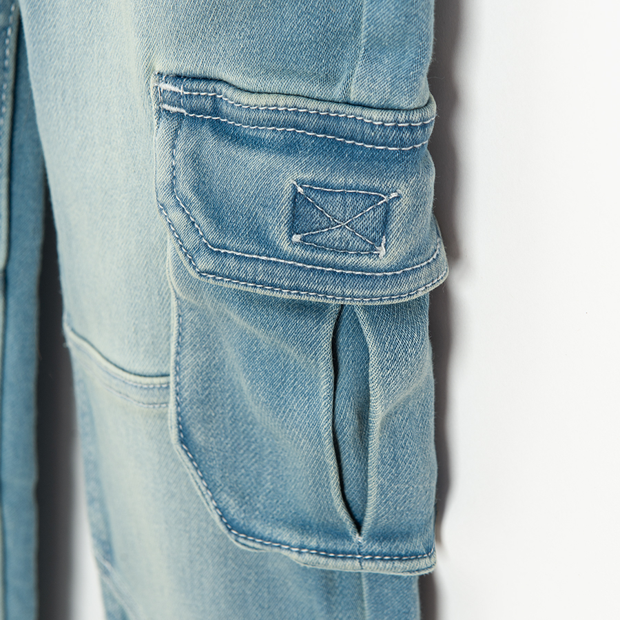 Denim pants with cord