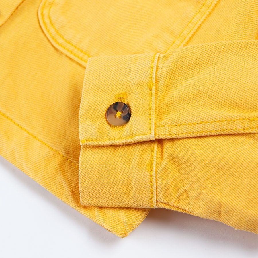 Μπουφάν τζιν κίτρινο με κουμπιά