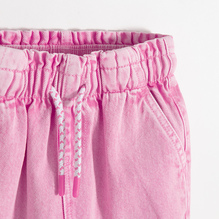Pink skirt with elastic waist and cord