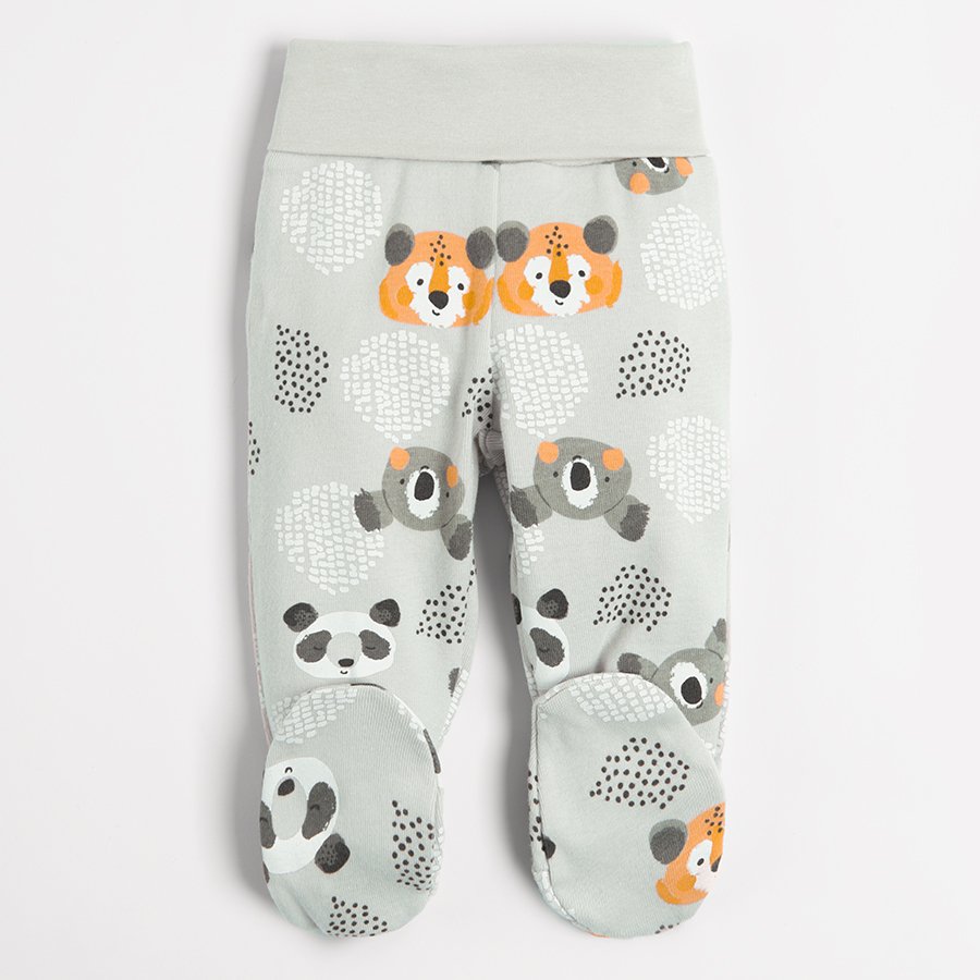 Footed leggings with wild animals print- 2 pack