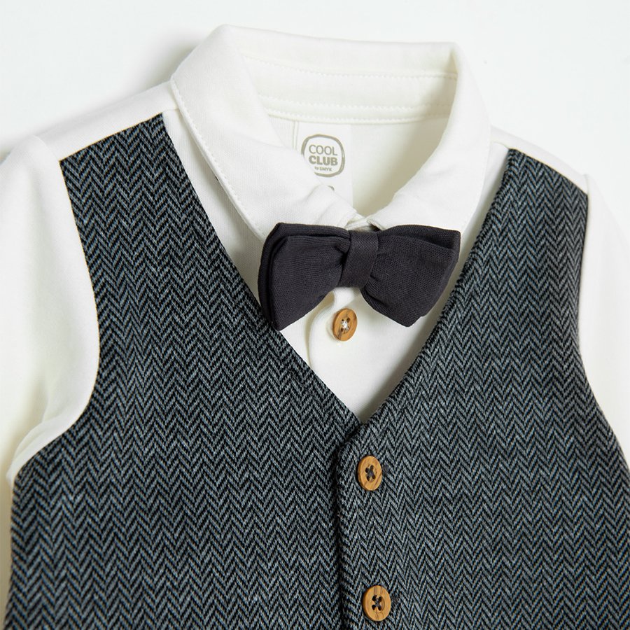 Grey overall look like suit