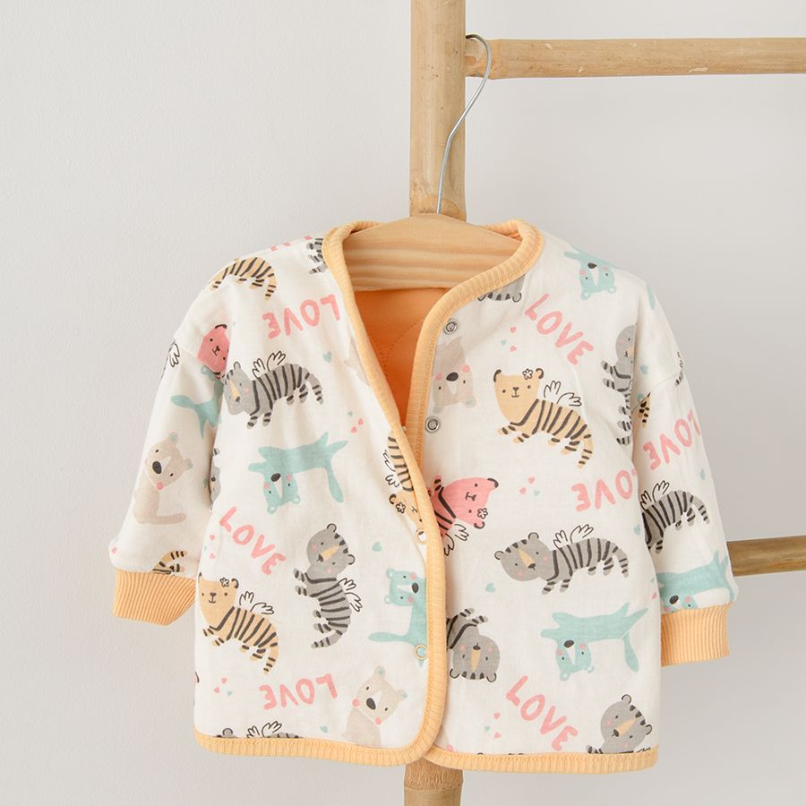Yellow cardigan with buttons