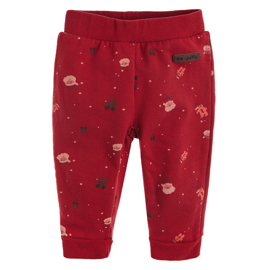Red Christmas leggings
