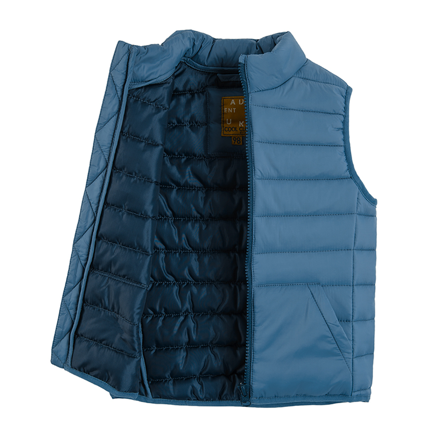 Blue zip through vest