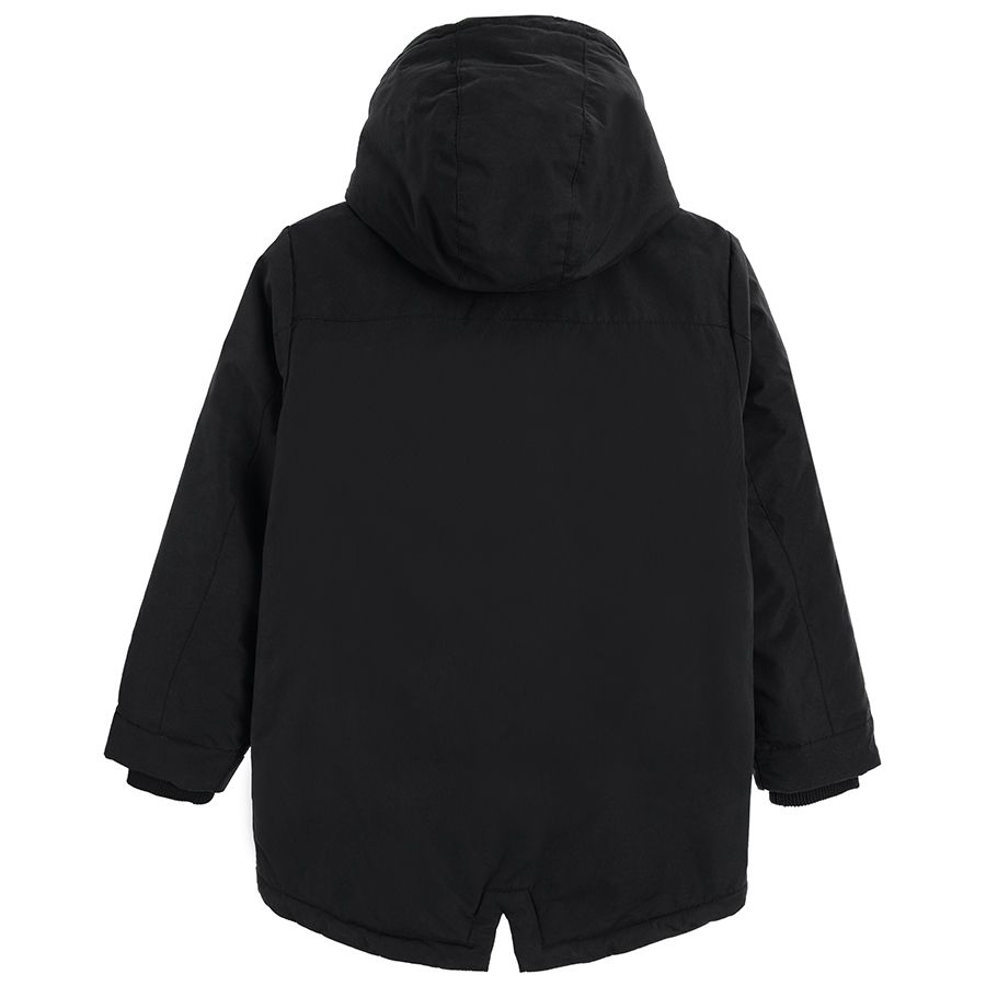 Black hooded jacket