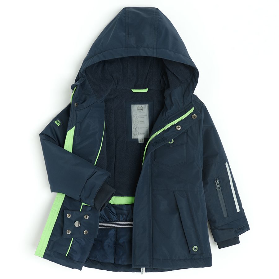 Blue hooded zip through jacket