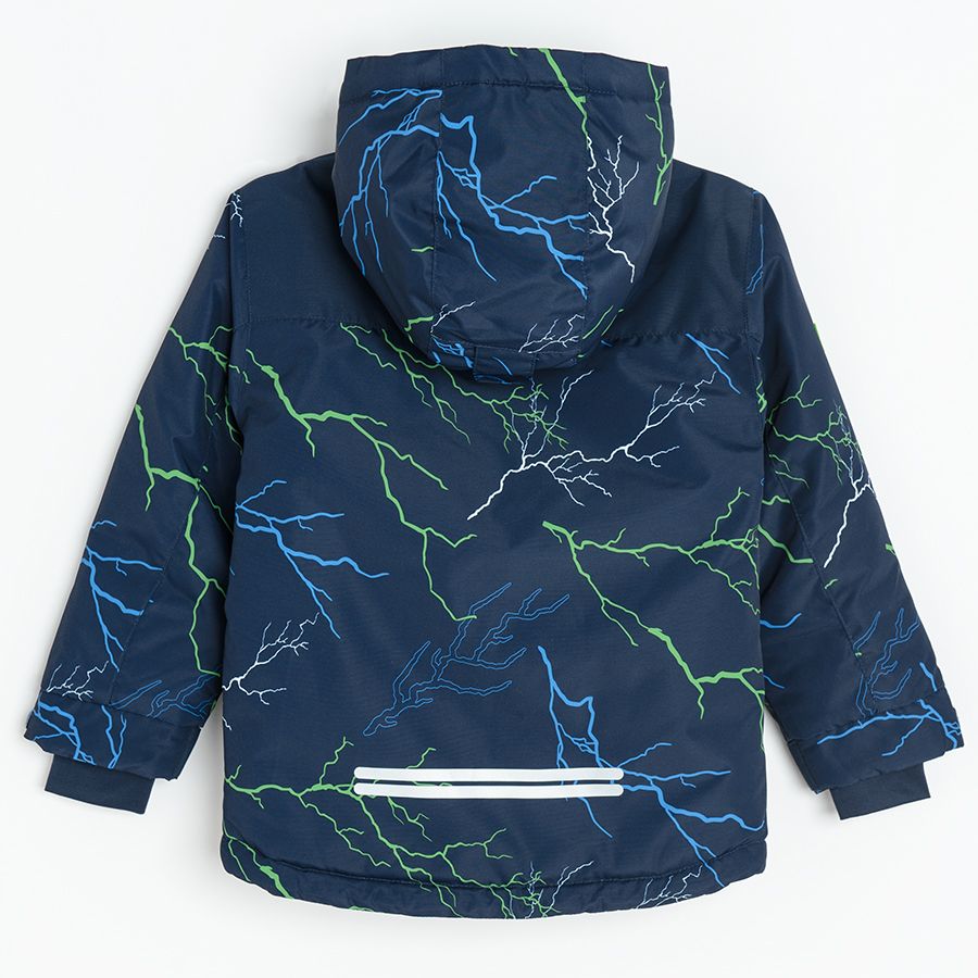 Blue with thunderstikes ski jacket