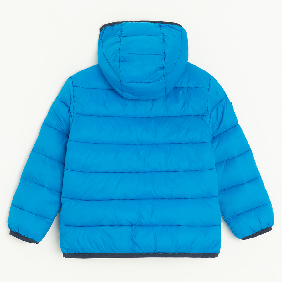 Blue zip through hooded jacket