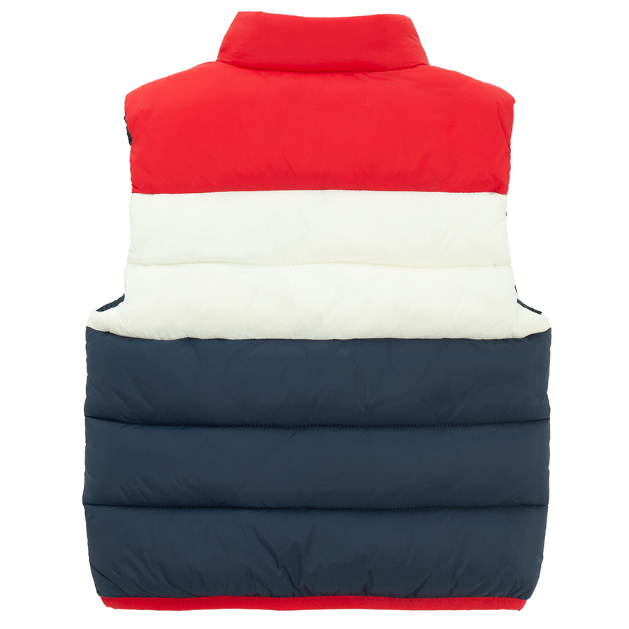 Blue, white, red stripes vest
