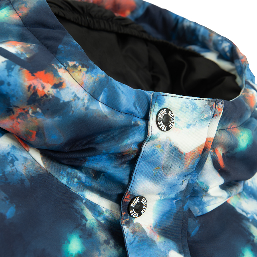 Μπουφάν με εφέ tie dye με φερμουάρ και κουκούλα